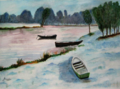 Imagen de acuarela "Barcas" 